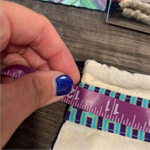 Tory Burch Drawstring Pouch shoe bag with Geometric Trim - Picture 4 of 5